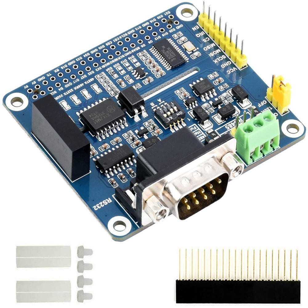 Isolated RS485 RS232 Expansion HAT Board for Raspberry Pi 4B/3B+/3B/2B/Zero/Zero 2 W/Zero 2 WH,Adopt SC16IS752 UART Expansion Chip,SPI to RS485 and RS232 Up to 921600bps Data Rate