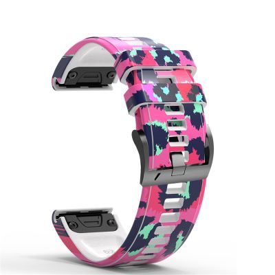 22mm 26mm Smart Watch Strap for Garmin Fenix 7 7X 5 6 5X 6X Pro EPIX 3HR Printing Silicone Smartwatch Wrist Band Bracelet Correa (Color : Color L, Size : 22mm Fenix 5 6 935)
