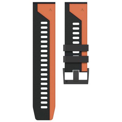 22 26mm Quickfit Smart Watch Band Strap For Garmin Fenix 7 7X 6 6X Pro 5X 5 Plus 3HR D2 935 945 EPIX Silicone Wristband Bracelet (Color : Black Orange, Size : 26mm Fenix5X 6X)