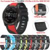 22 26mm Quickfit Smart Watch Band Strap For Garmin Fenix 7 7X 6 6X Pro 5X 5 Plus 3HR D2 935 945 EPIX Silicone Wristband Bracelet (Color : Black Red, Size : QuickFit 22mm) view 2