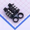 (1 Pcs) 6.35mm Headphone Holder Two-Channel Full Plastic Half-Tooth Double Layer Spacing 16.5mm (Three Pieces) Audio Connector Plug-in 6.35mm Headphone Holder PJ-625DK view 2
