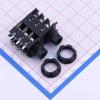 (1 Pcs) 6.35mm Headphone Holder Two-Channel Full Plastic Half-Tooth Double Layer Spacing 16.5mm (Three Pieces) Audio Connector Plug-in 6.35mm Headphone Holder PJ-625DK view 3