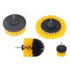 Nunafey Drill Brush, Cleaning Brush with 4pcs Various Sizes, Polypropylene Material, Yellow Black, for Bathroom, Tile, Shower, Bathtub, Grout view 4