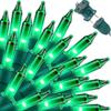LAMPHOME Halloween String Lights, Extendable Green Christmas Lights Decoration 100 mini Lights 19.6ft UL Certified Mini Bulb St. Patrick's Day String Lights Set for Outdoor Christmas Tree Decor view 1