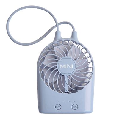 WMYDNX Mini Fan Portable Fan,Mini Fan with Silicone Rope,Desk Fan,USB Small Cooling Fan with LED Lighting Function,Home,Bedroom,Outdoor Cool (Color : Blue)