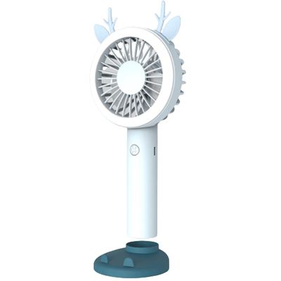 WMYDNX Mini Fan Portable Fan,Handheld Desk Fan,Mini Fan with Night Light,3 Speed & USB Cooling Fan,Small FanHome Office School Outdoor Cool (Color : Light Blue, Fully Charged Usage time : 3-5 Hours)