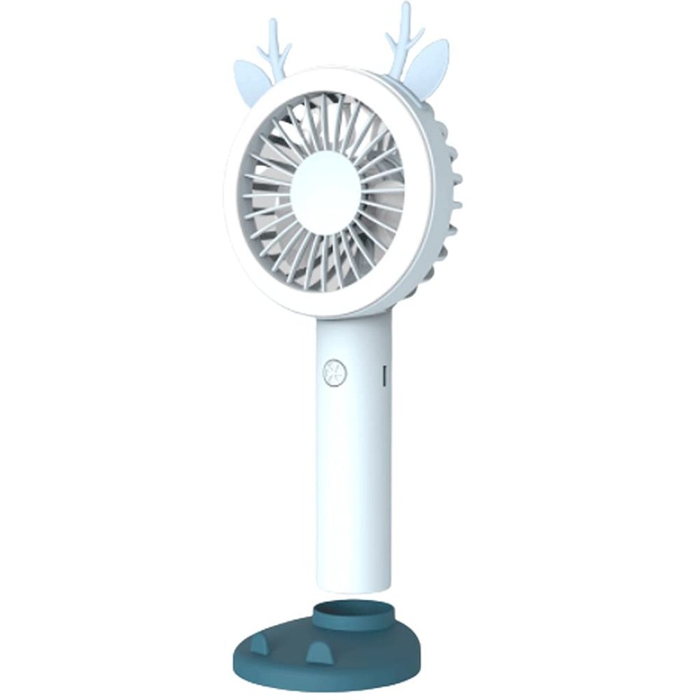 WMYDNX Mini Fan Portable Fan,Handheld Desk Fan,Mini Fan with Night Light,3 Speed & USB Cooling Fan,Small FanHome Office School Outdoor Cool (Color : Light Blue, Fully Charged Usage time : 3-5 Hours)