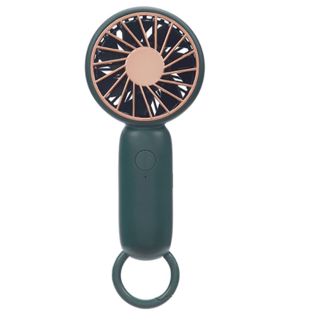 WMYDNX Mini Fan Portable Mini Fan,Handheld Fan with Hang Buckle,3 Speed Adjustable,USB Cooling Fan,Small Fan, Outdoor Activity Office Cool (Color : Green)