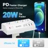 Desk Clamp Power Strip USB C 20W PD - Removable Surge Protector with 4 Outlet 4 USB Ports - Multi Outlet Plug Edge Mount Desktop Power Station Charging Hub - Home Office Desk Men Women Accessories view 3