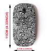 2.4G Wireless Mouse with Cute Pattern Design for All Laptops and Desktops with Nano Receiver - Black White view 2