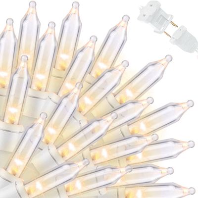 LAMPHOME 100 Count Clear Christmas String Lights, 19.6ft White Wire Fairy Lights, UL Certified Waterproof Indoor & Outdoor String Lights for Xmas Tree, Patio, Wedding, Mother's Day Decor