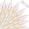LAMPHOME 100 Count Clear Christmas String Lights, 19.6ft White Wire Fairy Lights, UL Certified Waterproof Indoor & Outdoor String Lights for Xmas Tree, Patio, Wedding, Mother's Day Decor view 1