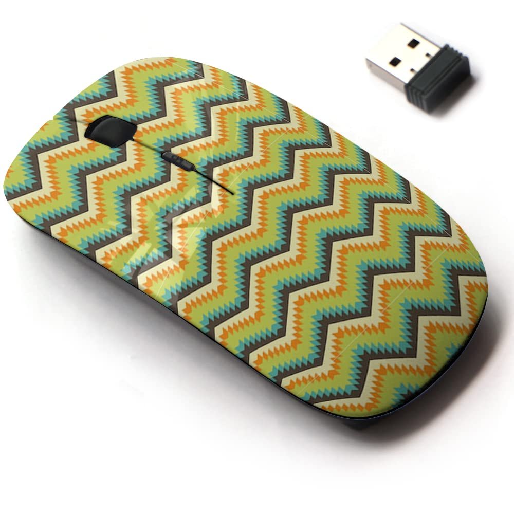 2.4G Wireless Mouse with Cute Pattern Design for All Laptops and Desktops with Nano Receiver - Aztec Style