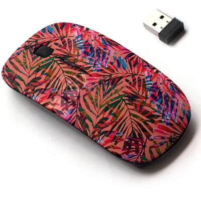 2.4G Wireless Mouse with Cute Pattern Design for All Laptops and Desktops with Nano Receiver - Bright Vivid Tropical