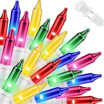 LAMPHOME Multicolor Christmas String Lights, 20FT 100 Count Incandescent Connectable Christmas Mini Lights, Waterproof Easter Decorations for Indoor Outdoor Patio Party Home Garden Yard Decor