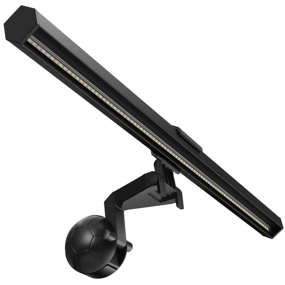 XXRBB Computer Monitor Light Black LED Screenbar with Adjustable Brightness and 3 Color, USB Powered Eye Care Monitor Clamp Lamp for Desk Office Home