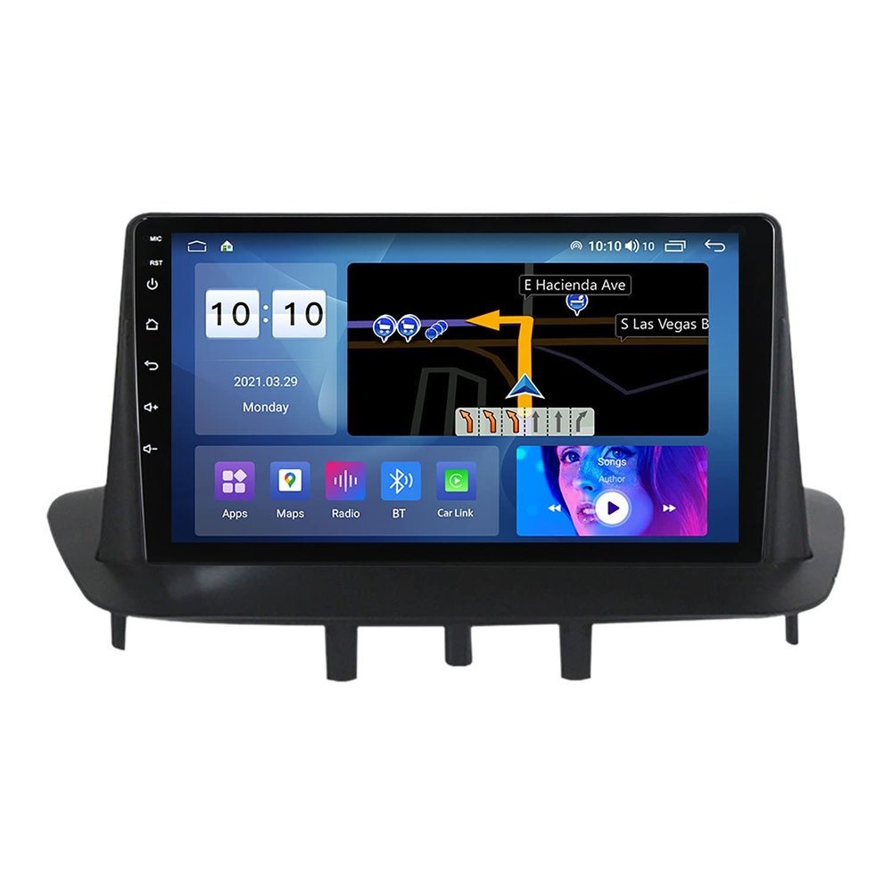 2 Din Android 10 Car Radio Multimedia Player for Renault Megane 3 Fluence 2008-2014 9" Touch Screen Car Stereo Support Carplay Bluetooth GPS WiFi/SWC/Mirror Link,M200s/2+32g