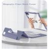 Vertical Magnetic iPad 9th 8th 7th Generation Air 3rd Gen Pro 10.5" Keyboard Case Touchpad Cute Color Keyboard Clear Back Cover Detachable BT Touch Keyboard (Black(Round Key)) view 3