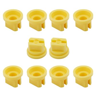 Heyiarbeit Flat Fan Spray Tip, 110 Degree Plastic Nozzle for Agricultural, Cleaning, Cooling 10Pcs(Yellow)