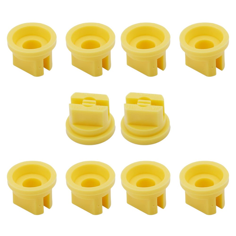 Heyiarbeit Flat Fan Spray Tip, 110 Degree Plastic Nozzle for Agricultural, Cleaning, Cooling 10Pcs(Yellow)