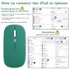 2.4GHz & Bluetooth Mouse, Rechargeable Wireless Mouse for Ulefone Note 11P Bluetooth Wireless Mouse for Laptop/PC/Mac/iPad pro/Computer/Tablet/Android Jade Green view 2