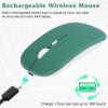 2.4GHz & Bluetooth Mouse, Rechargeable Wireless Mouse for Microsoft Surface Duo Bluetooth Wireless Mouse for Laptop/PC/Mac/iPad pro/Computer/Tablet/Android Jade Green view 3