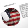 Design Skinz American Distressed Flag Panel Waterproof Rubber Foam Backed Anti-Slip Mouse Pad for Home Work Office or Gaming Computer Desk - Round view 3