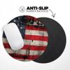Design Skinz American Distressed Flag Panel Waterproof Rubber Foam Backed Anti-Slip Mouse Pad for Home Work Office or Gaming Computer Desk - Round view 4