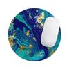 Design Skinz Gold Flaked Teal Oil Waterproof Rubber Foam Backed Anti-Slip Mouse Pad for Home Work Office or Gaming Computer Desk - Round view 1