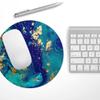 Design Skinz Gold Flaked Teal Oil Waterproof Rubber Foam Backed Anti-Slip Mouse Pad for Home Work Office or Gaming Computer Desk - Round view 2