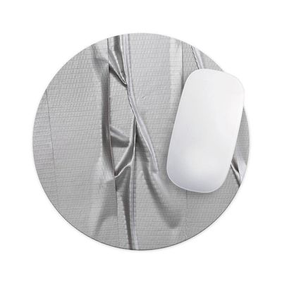 Design Skinz Silver Duct Tape Waterproof Rubber Foam Backed Anti-Slip Mouse Pad for Home Work Office or Gaming Computer Desk - Round