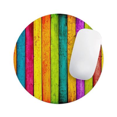 Design Skinz Neon Wood Planks Waterproof Rubber Foam Backed Anti-Slip Mouse Pad for Home Work Office or Gaming Computer Desk - Square