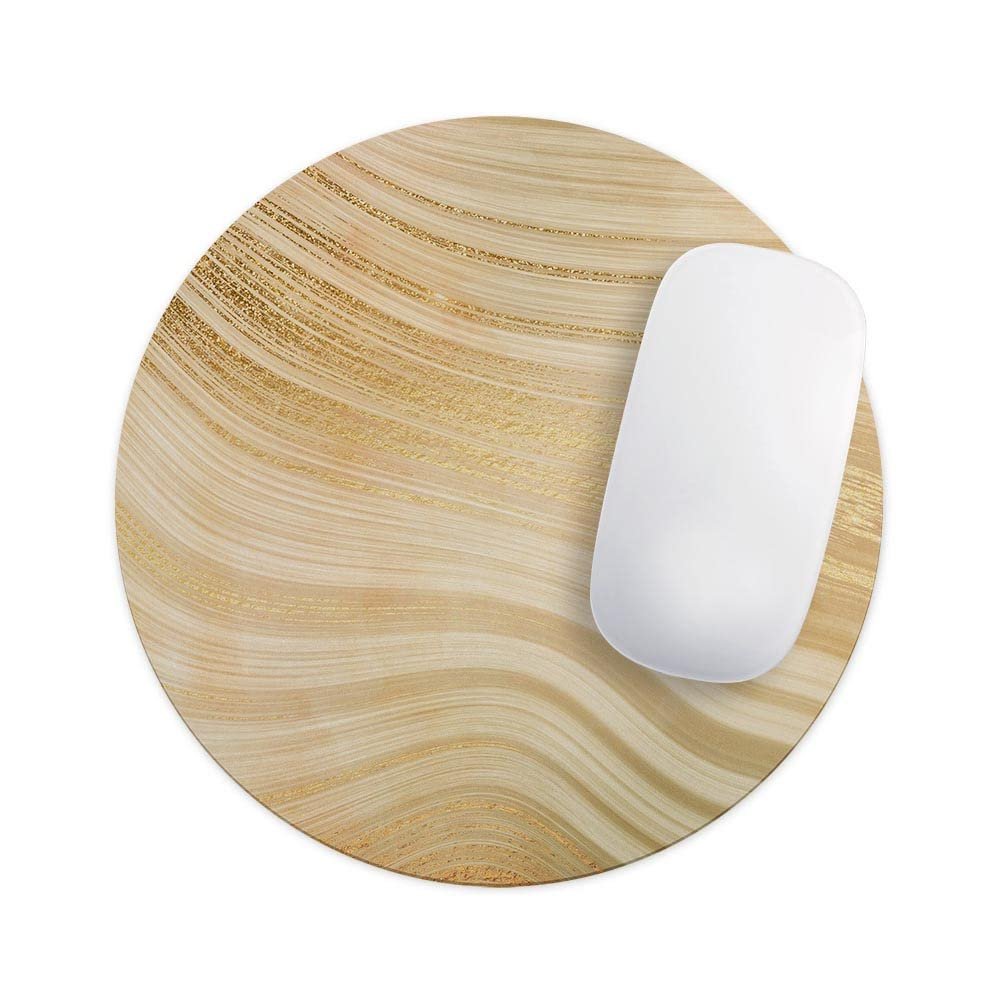 Design Skinz Vivid Agate Vein Slice Foiled V7 Waterproof Rubber Foam Backed Anti-Slip Mouse Pad for Home Work Office or Gaming Computer Desk - Round