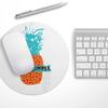 Design Skinz Retro Hello Summer Pineapple v2 Waterproof Rubber Foam Backed Anti-Slip Mouse Pad for Home Work Office or Gaming Computer Desk - Round view 2