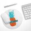 Design Skinz Retro Hello Summer Pineapple v2 Waterproof Rubber Foam Backed Anti-Slip Mouse Pad for Home Work Office or Gaming Computer Desk - Round view 3