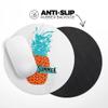 Design Skinz Retro Hello Summer Pineapple v2 Waterproof Rubber Foam Backed Anti-Slip Mouse Pad for Home Work Office or Gaming Computer Desk - Round view 4
