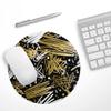 Design Skinz Gold and Black Squiggly Waterproof Rubber Foam Backed Anti-Slip Mouse Pad for Home Work Office or Gaming Computer Desk - Square view 3