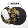 Design Skinz Gold and Black Squiggly Waterproof Rubber Foam Backed Anti-Slip Mouse Pad for Home Work Office or Gaming Computer Desk - Square view 4