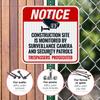 Construction Site is Monitored by Surveillance Camera and Security Patrols Sign, 18x18 Inches, 3M EGP Reflective .063 Aluminum, Fade Resistant, Made in USA view 4