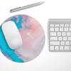 Design Skinz Marbleized Pink and Blue Paradise V322 Waterproof Rubber Foam Backed Anti-Slip Mouse Pad for Home Work Office or Gaming Computer Desk - Round view 2