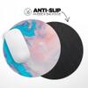 Design Skinz Marbleized Pink and Blue Paradise V322 Waterproof Rubber Foam Backed Anti-Slip Mouse Pad for Home Work Office or Gaming Computer Desk - Round view 4