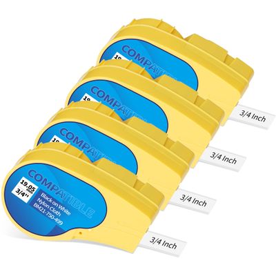 COLORTY Compatible M21-750-499 Multi-Purpose Nylon Cloth Labels 3/4 Inch for Wire/Cable Marking, Laboratory, General Identification, 75" Width, 4 Pack