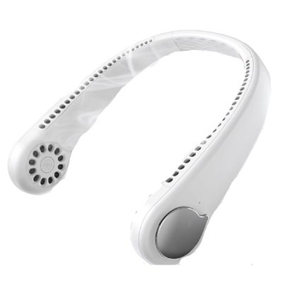 WMYDNX Portable Neck Fan,USB Hands Free Portable Mini Fans,3 Speeds,Free Adjustment Cooling Fan,Neck Fan Compatible with Traveling,Sports, Office High Wind (Color : Silver)