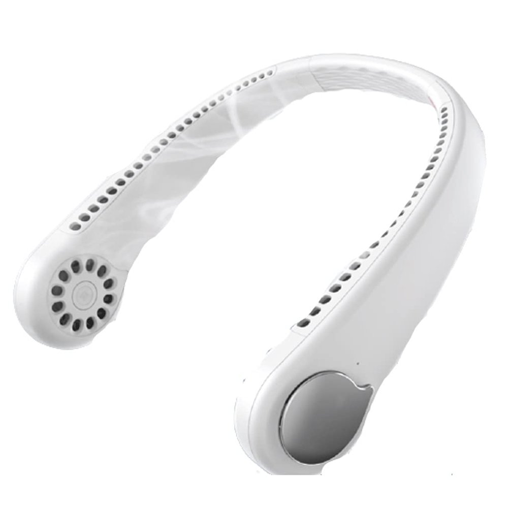 WMYDNX Portable Neck Fan,USB Hands Free Portable Mini Fans,3 Speeds,Free Adjustment Cooling Fan,Neck Fan Compatible with Traveling,Sports, Office High Wind (Color : Silver)