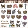100 Pcs Leopard Print Stickers Pack Vinyl Waterproof Cheetah Print Stickers Aesthetic Leopard Decals for Women Laptop, Guitar, Water Bottles, Car, Party Favors, Bumper, Luggage, Phone view 3