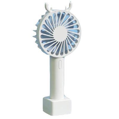 Portable Handheld Fan,Portable Mini Fan,Desk Fan with Base,3 Speed Adjustable,USB Small Cooling Fan,Bedroom/Home/Office/Outdoor High Wind (Color : White, Size : 4000mAh)