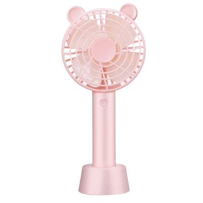 WMYDNX Portable Mini Fan,Small Desk Mini Fan,Portable Handheld USB Fan with 3 Speed Strong Wind for Bedroom Outdoor Activity,Office High Wind (Color : Pink, Size : 3600mAh)