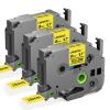 18mm Black on Yellow Label Tape Replacement for Brother TZe-641 TZe641 TZe 18mm 0.7 Laminated Yellow Tape Compatible with Brother P Touch Label for PTD400 PTD410 PTD600 PT1750, 3-Pack view 1