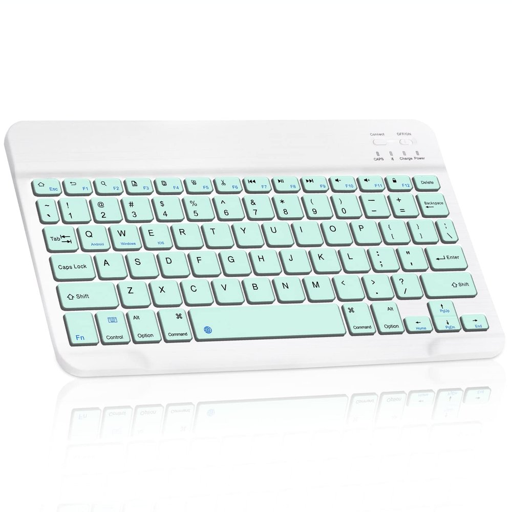 UrbanX Ultra-Slim Bluetooth Rechargeable Keyboard for vivo Y33s 5G and All Bluetooth Enabled iPads, iPhones, Android Tablets, Smartphones, Windows pc - Teal