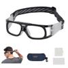 SooGree Sports Goggles Glasses -Basketball Soccer Football Sports Protective Eyewear Goggles Eye Safety Glasses Frame Removable PC Lens with Adjustable Glasses Strap (8106 black frame white pad) view 1